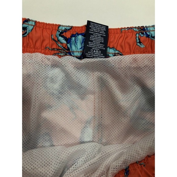 George Swim Trunks 3XL Orange Blue Crab Print Summer Fun NEW Mens Shorts - Picture 7 of 8